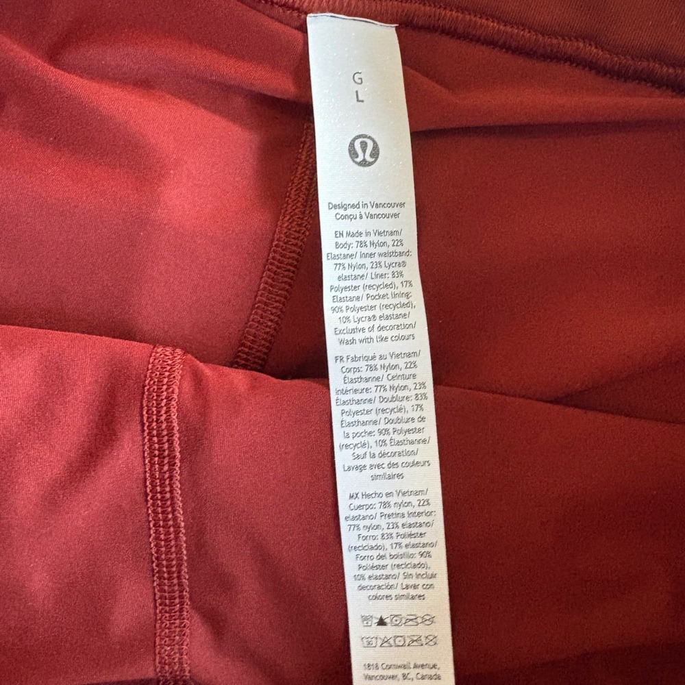 Lululemon License to Train SHR Lined Short 3.5 Cacao Red Brown LW7DTLS Size L - Picture 4 of 8